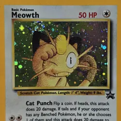 SWIRL 🌀 | Meowth Black Star Promo #10 | Holo RARE | Near Mint | Pokemon TCG - Image 1