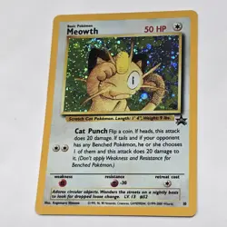 SWIRL 🌀 | Meowth Black Star Promo #10 | Holo RARE | Near Mint | Pokemon TCG - Image 3