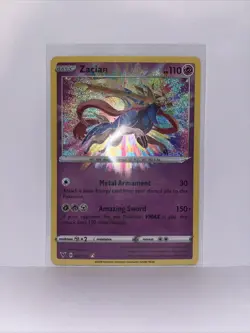 Pokemon TCG Zacian 82/185 Vivid Voltage Rainbow Holo Rare - Image 1