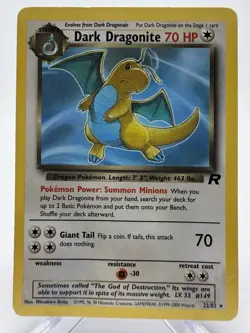 Pokemon Dark Dragonite 22/82 Team Rocket Non Holo Rare WOTC - Image 1