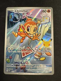 Pokemon First Partner Illustration Rare Chimchar 30th Anniversary-NM - Image 1