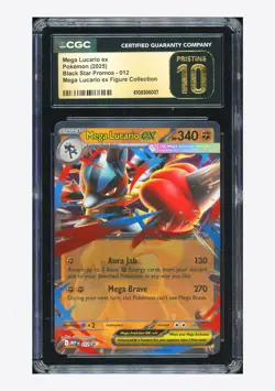 Pokemon CGC 10 PRISTINE Mega Lucario ex Promo 2025 012 MEP Figure Coll. English - Image 1