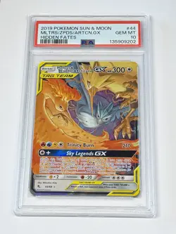 Moltres Zapdos Articuno GX 44/68 PSA 10 2019 Pokemon Sun & Moon Hidden Fates GEM - Image 1