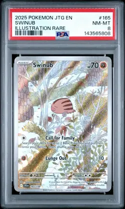 2025 POKEMON JTG EN-JOURNEY TOGETHER ILLUSTRATION RARE #165 SWINUB PSA 8 - Image 1