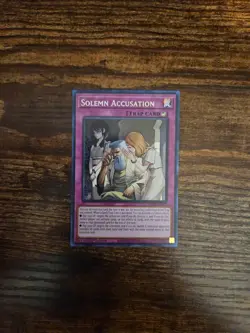 Yugioh Solemn Accusation Secret Rare BLZD-EN029 - Image 1