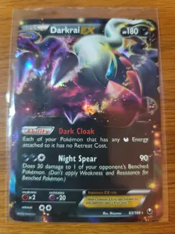 Darkrai EX Ultra Rare Dark Explorers 63/108 Darkness Holo Pokemon Card - Image 1