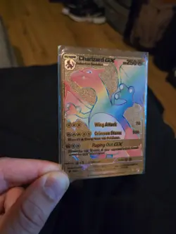 Pokemon Gold Foil Charizard GX Secret 150/147 HP 250 Sm-Burning Shadow Holo Card - Image 1