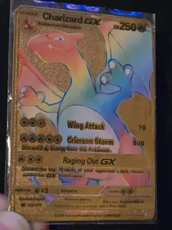 Pokemon Gold Foil Charizard GX Secret 150/147 HP 250 Sm-Burning Shadow Holo Card - Image 4