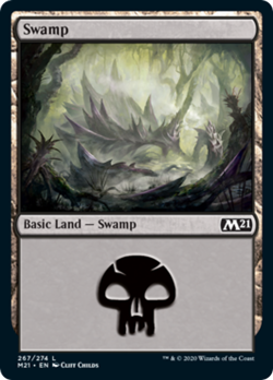 Swamp (267) FOIL Core Set 2021 / M21 NM Basic Land MAGIC GATHERING CARD ABUGames - Image 1
