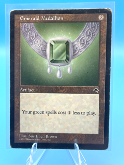MTG, Emerald Medallion, Tempest Magic the Gathering Hp/damaged - Image 1