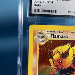 CGC 8 Flareon (Flamara) Jungle 3/64 Holo SWIRL (GERMAN) Pokemon Card NM/MINT psa - Image 3
