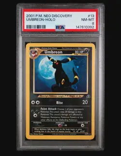 2001 POKEMON NEO DISCOVERY #13 UMBREON-HOLO PSA 8 - Image 1