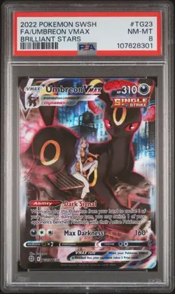 Umbreon VMAX TG23/TG30 Swsh09: Brilliant Stars Trainer Gallery Holo PSA 8 NM-MT - Image 1