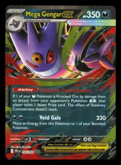 Mega Gengar ex 056/094 Double Rare Phantasmal Flames Pokemon Near Mint - Image 1