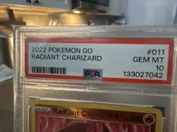 Pokemon 2022 Radiant Charizard 011/078 Pokemon GO GEM MINT PSA 10 - Image 2