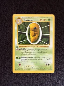 1999 Pokemon Base Set 1st Edition Kakuna Shadowless #33/102 Vintage WotC - Image 1
