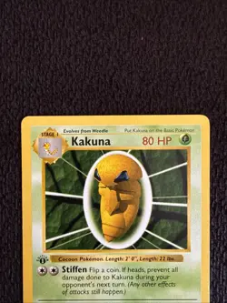 1999 Pokemon Base Set 1st Edition Kakuna Shadowless #33/102 Vintage WotC - Image 2