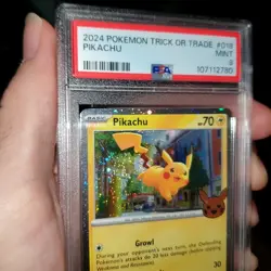 Perfect Fart Swirl PSA 9 Pikachu 2024 Trick or Trade #018 Cosmos Pokemon Card - Image 2