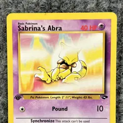 VTG Pokemon Gym Challenge Sabrina's Abra # 93/132 1st Ed Regular Common NM - Image 3