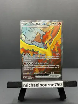 Pokemon TCG Team Rocket's Moltres EX Full Art Holo Destined Rivals 208/182 NM - Image 1