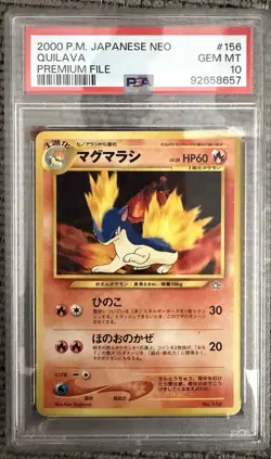 Pokemon TCG Quilava Neo Premium File 1 Japanese #156 PSA 10 Regular Stage 1 Card - Image 1