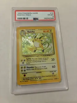 1999 Pokemon Game Raichu Holo #14/102 PSA 4 - Image 1