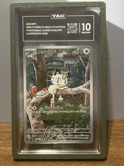 Pokemon Meowth #106/094 ME02: Phantasmal Flames Holo TAG 10 - Image 1