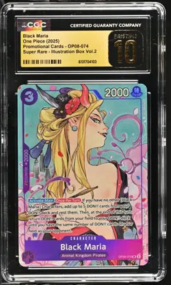 One Piece Promo English SR Black Maria OP08-074 CGC 10 Pristine BLACK LABEL - Image 1