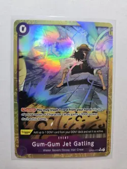 Monkey D. Luffy One Piece TCG OP03-072 Gum-Gum Jet Gatling Event Alt Art AA77 - Image 1