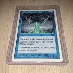 1997 MTG Magic The Gathering Card Aether Storm Enchantment Blue Authentic RARE - Image 1