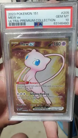 2023 POKEMON 151 ULTRA-PREMIUM COLLECTION 205/165 MEW EX Metal Promo Card PSA 10 - Image 1
