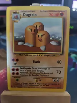 Pokemon TCG Dugtrio Base Set Unlimited Rare Card 19/102 LP+ Very Clean! - Image 1