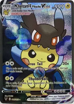 MCharizard-X Pikachu V Mega Cosplay Pokemon TCG YWGS Custom Fan Art Holo Card - Image 1