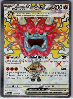Hearthflame Mask Ogerpon ex 192/167 Twilight Masquerade - Pokemon Card - NM - Image 1