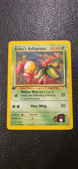 Pokemon ERIKAS BELLSPROUT 75/132 1st Edition (2000 Gym Heroes) LP - Image 1
