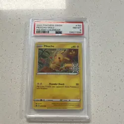 Pokemon Pikachu SWSH153 Holiday Calendar Promo Holo PSA 8 Sword & Shield - Image 1