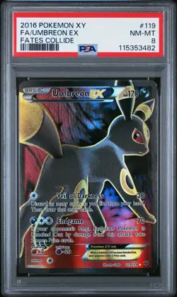 2016 POKEMON XY FATES COLLIDE UMBREON EX #119 PSA 8 NM #115353482 - Image 1