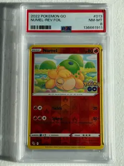 REVERSE HOLO Numel! PSA 8! NM-MINT! 2022 Pokemon GO #013/078 POP=33 - Image 1