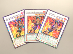 yugioh 3X FLAMVELL URUQUIZAS DT01-EN033 PARALLEL RARE near mint play set - Image 1