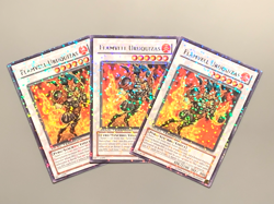yugioh 3X FLAMVELL URUQUIZAS DT01-EN033 PARALLEL RARE near mint play set - Image 2