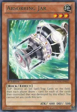 Yugioh! LP Absorbing Jar - GAOV-EN037 - Rare - 1st Edition Lightly Played, Engli - Image 1
