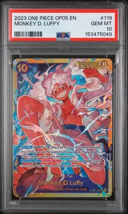 One Piece OP05 Lot 2 Monkey D. Luffy OP05-119 EN Alt Art & SEC PSA 10 Sequential - Image 4