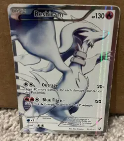 Reshiram #113/114 - Black and White - Ultra Rare Full Art Pokemon Card MP - Image 1