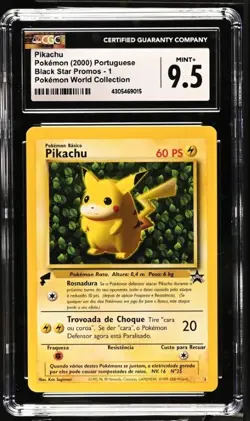 Portuguese Pikachu Black Star Promo 1 CGC 9.5 Gem Mint 2000 Pokemon Card - Image 1
