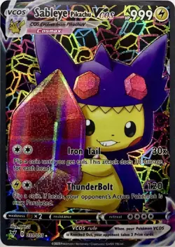 Sableye Pikachu V Cosplay Pokemon TCG YWGS Custom Fan Art Holo Card - Image 1