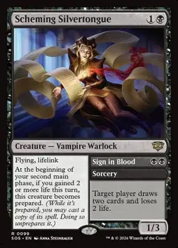 Scheming Silvertongue / Sign in Blood x1 FOIL Secrets of Strixhaven SOS NM MTG - Image 1