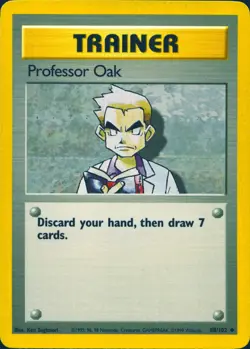 PROFESSOR OAK 88/102 UNCOMMON BASE SET UNLIMITED POKEMON MP - Image 1