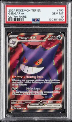 2024 POKEMON TEF EN-TEMPORAL FORCES ULTRA RARE #193 GENGAR EX PSA 10 - Image 1