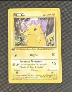 Pokemon Pikachu 1st Edition 58/102 French - Image 1