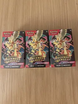 3 Pokemon TCG Mega Evolution Ascended Heroes Booster Bundle Sealed Lot of 3 - Image 1